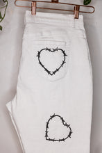 Load image into Gallery viewer, White Barbed Heart Pants