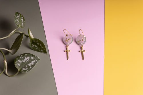 Emerald Dagger Drop Earrings
