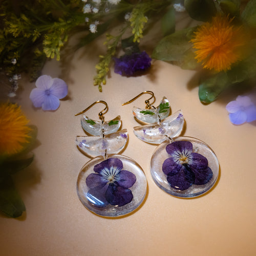 Pansy Moon Phase Earrings