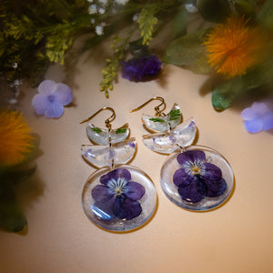 Pansy Moon Phase Earrings