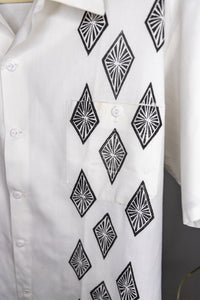 Retro Diamonds Button Up