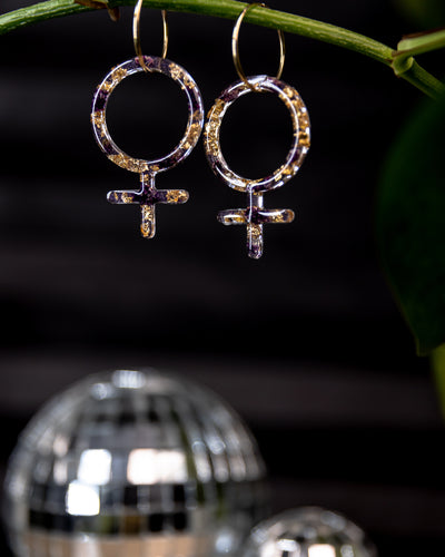 Venus Hoop in Purple and Gold