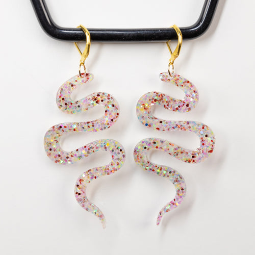 Confetti Snek Resin Earrings