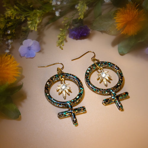 Venus Green Goddess Earrings