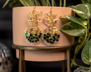 Pot of Gold Moon Phase Earrings