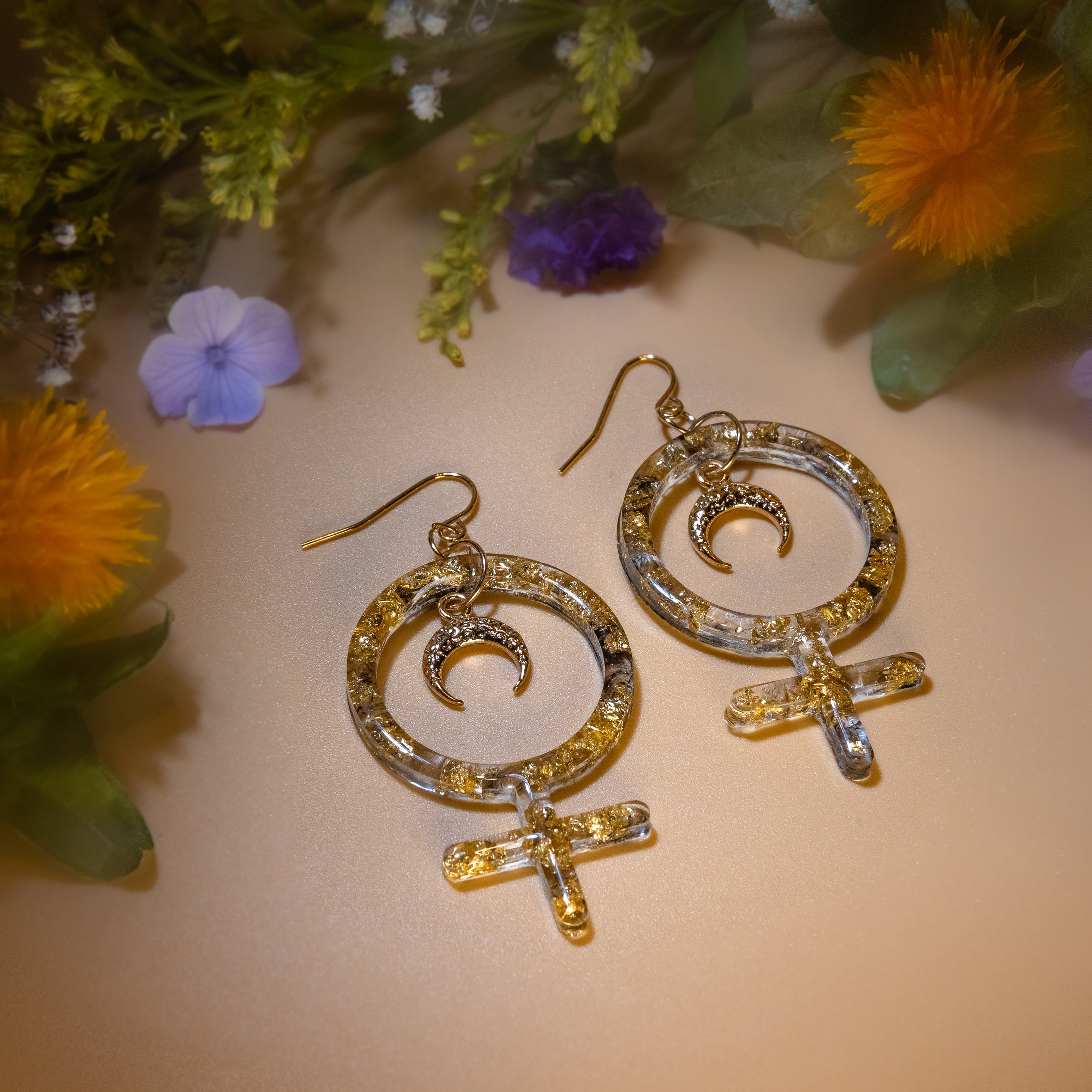 Venus Moon Goddess Earrings